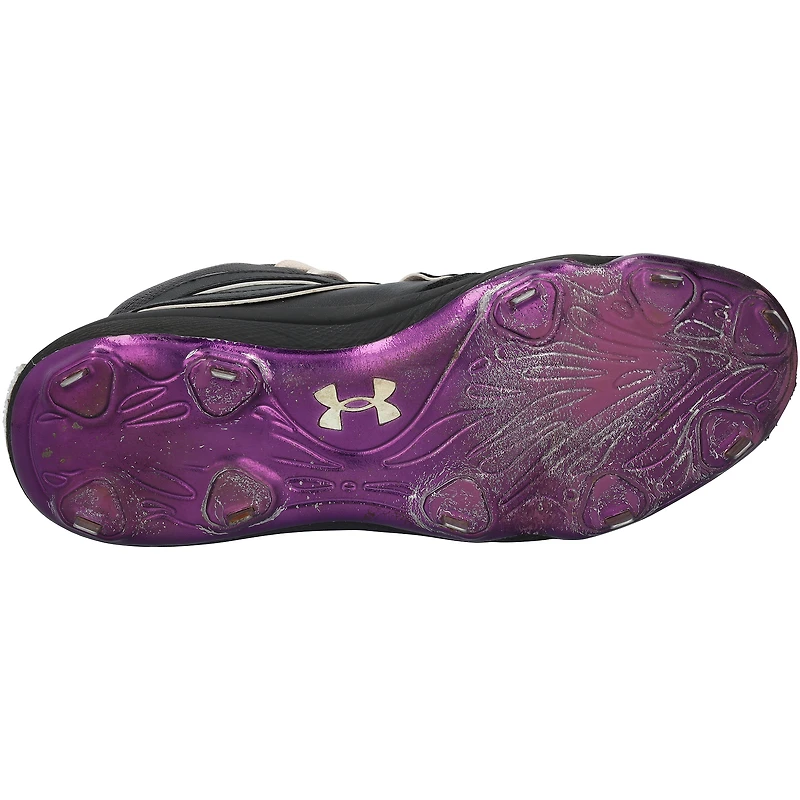 Juan Soto New York Mets Autographed Game-Used Black/Purple Under Armour Cleats from the 2025 MLB Season - HH98516008-09