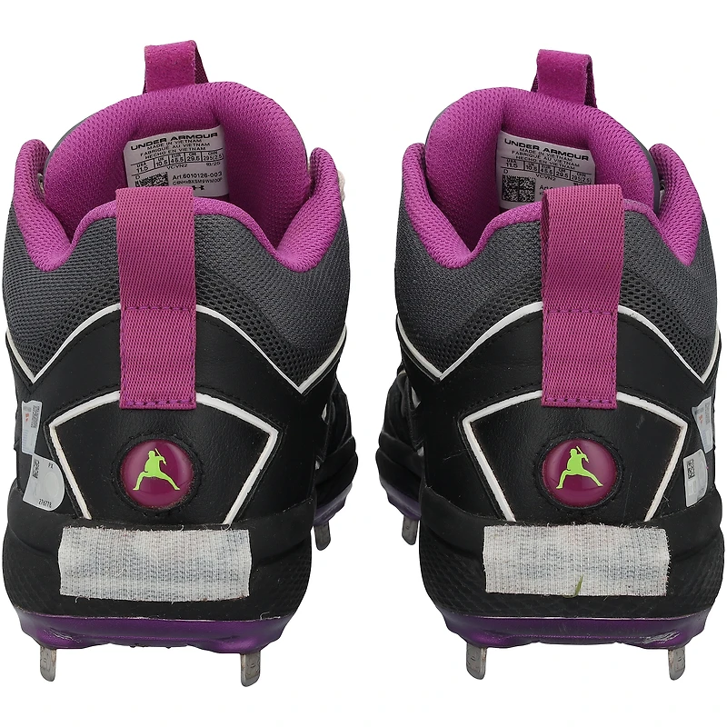 Juan Soto New York Mets Autographed Game-Used Black/Purple Under Armour Cleats from the 2025 MLB Season - HH98516008-09