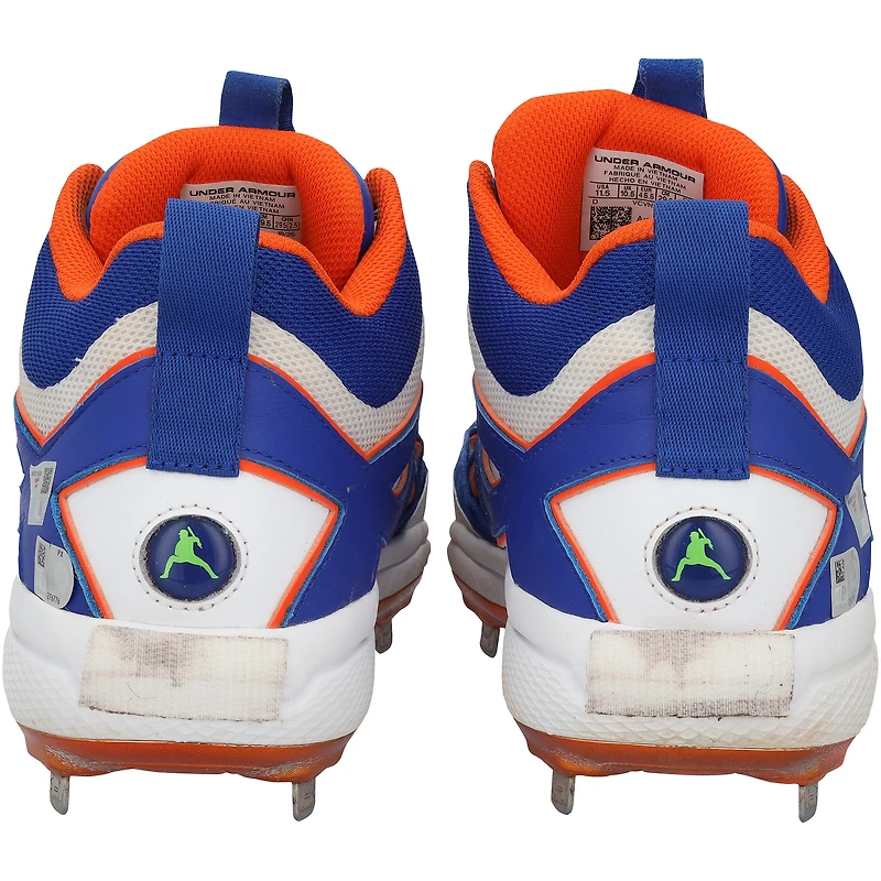 Crampons Under Armour blancs et bleus portés en match par Juan Soto (New York Mets), saison 2025 de la MLB, et autographiés - HH98516004-05