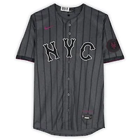 Juan Soto New York Mets Autographed Graphite Nike 2024 City Connect Limited Jersey with "LGM" Inscription 
