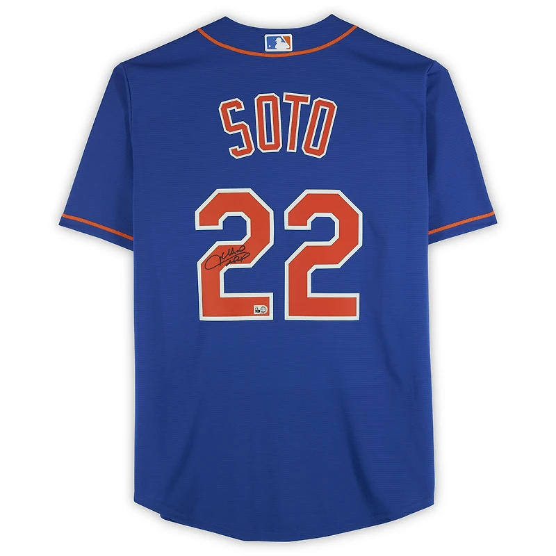 Maillot réplique Nike Royal autographié par Juan Soto des New York Mets