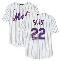 Maillot Nike blanc autographié par Juan Soto des New York Mets avec inscription « LGM »
