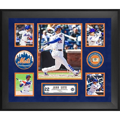 Juan Soto New York Mets Framed 5-Photo Collage with a Piece of Game-Used Ball - Limited Edition of 500