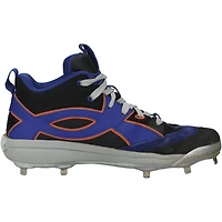 Juan Soto, New York Mets, chaussures à crampons Under Armour noires/bleu roi utilisées lors du match contre les Phillies de Philadelphie le 25 août 2025 – Manches portées : 1-2