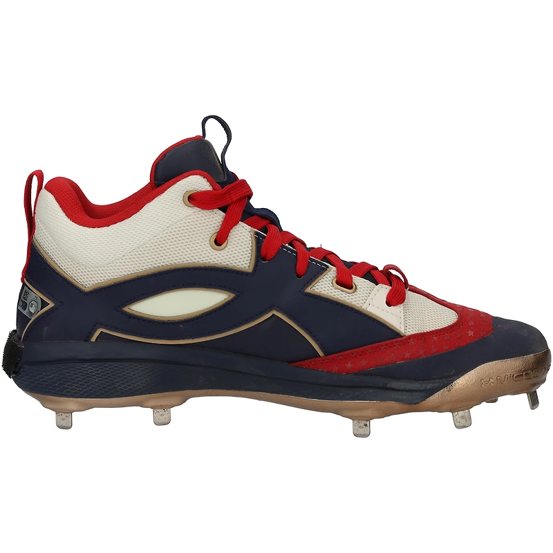 Juan Soto New York Mets Game-Used Navy/Red Under Armour Cleats vs. New York Yankees on July 4, 2025