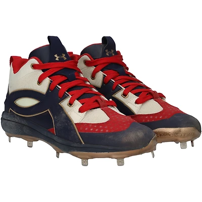 Juan Soto New York Mets Game-Used Navy/Red Under Armour Cleats vs. New York Yankees on July 4, 2025 