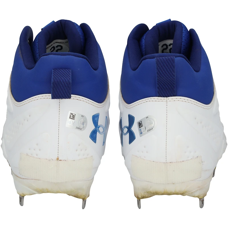 Juan Soto New York Mets Game-Used White/Royal Under Armour Cleats vs. Tampa Bay Rays on June 13, 2025 