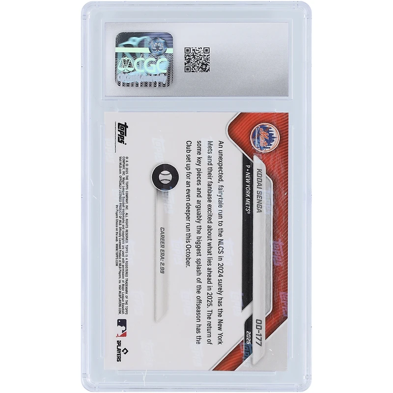 Kodai Senga New York Mets 2025 Topps Now Road To Opening Day Gold Foil #OD-177 #/50 CGC Authenticated 10 Card