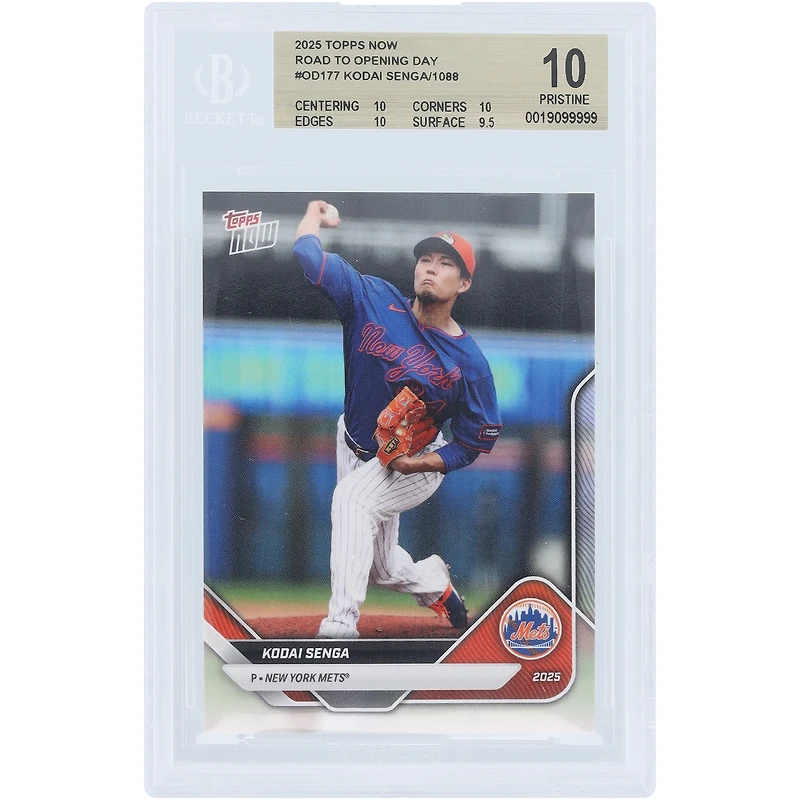Kodai Senga New York Mets 2025 Topps Now Road to Opening Day #OD-177 BGS Authenticated 10 Card - 10,10,10,9.5 Subgrades