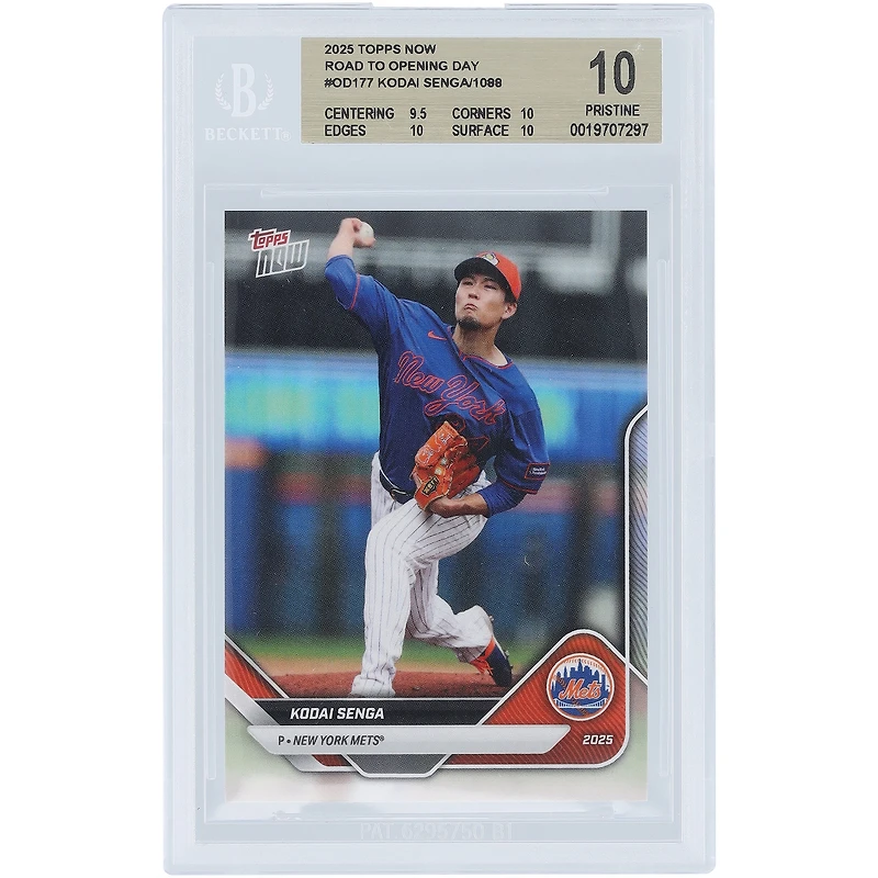 Kodai Senga New York Mets 2025 Topps Now Road to Opening Day #OD-177 BGS Authenticated 10 Card - 9.5,10,10,10 Subgrades