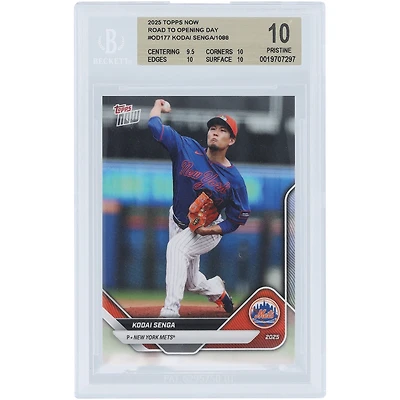 Kodai Senga New York Mets 2025 Topps Now Road to Opening Day #OD-177 BGS Authenticated 10 Card - 9.5,10,10,10 Subgrades