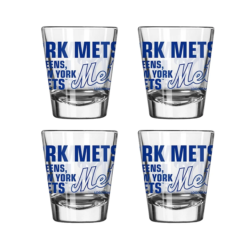 Ensemble de 4 verres à shot Logo Brands New York Mets (6 cl).