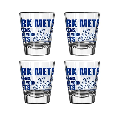 Ensemble de 4 verres à shot Logo Brands New York Mets (6 cl).