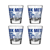 Ensemble de 4 verres à shot Logo Brands New York Mets (6 cl).