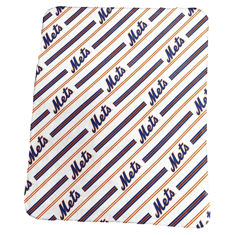 Logo Brands New York Mets 50" x 60" Classic Vertical Stripe Fleece Throw Blanket