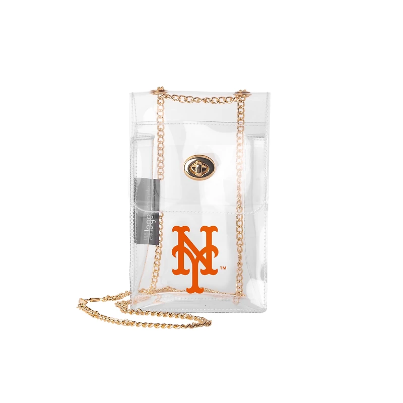 Logo Brands New York Mets Clear Essential Crossbody Purse