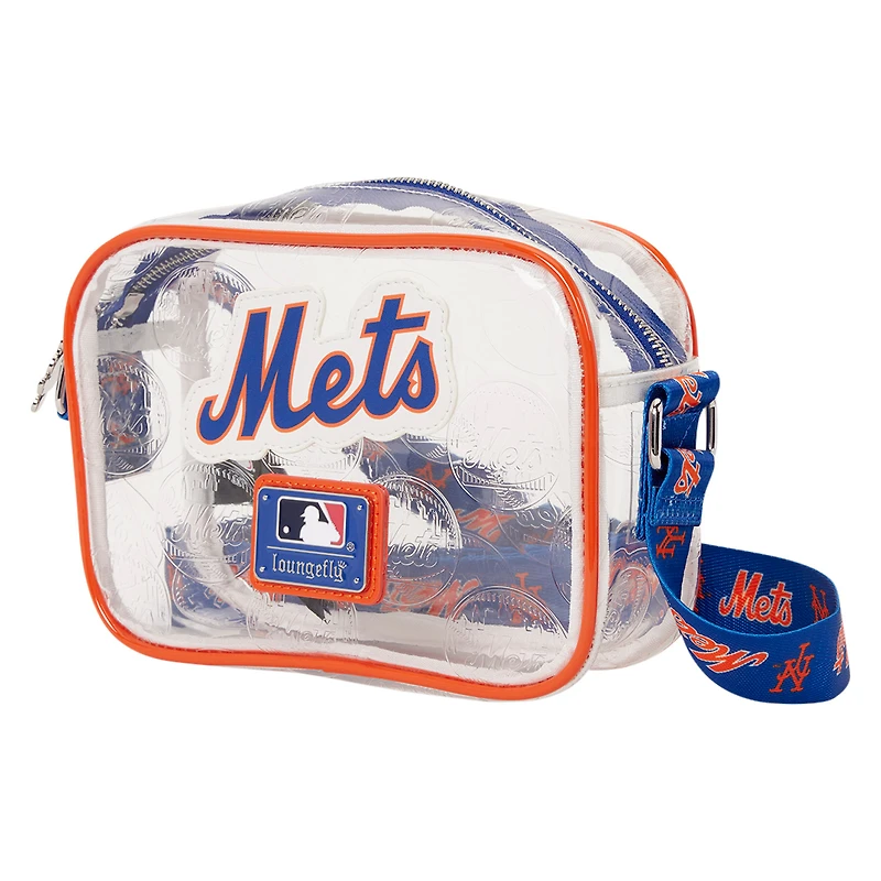 Sac bandoulière Loungefly New York Mets transparent avec logo intégral