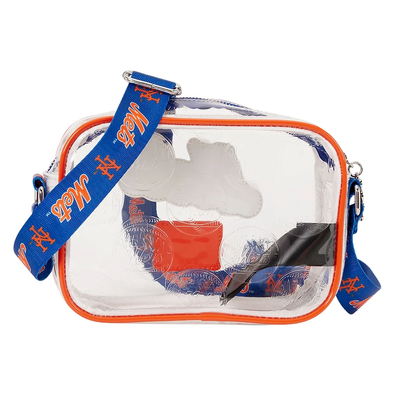Loungefly New York Mets Clear All Over Logo Crossbody Bag