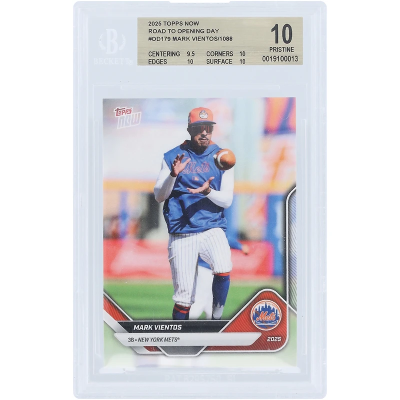 Mark Vientos New York Mets 2025 Topps Now Road to Opening Day #OD-179 BGS Authenticated 10 Card - 9.5,10,10,10 Subgrades