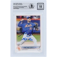 Max Scherzer New York Mets Autographié 2022 Topps Update #US1 Beckett Fanatics a été témoin d'une carte 10 authentifiée avec l'inscription "Mad Max"