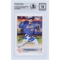 Max Scherzer New York Mets Autographié 2022 Topps Mise à jour #US1 Beckett Fanatics Witnessed Authenticated 10 Card