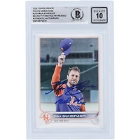 Max Scherzer New York Mets Autographié 2022 Topps Mise à jour Photo Variation #US1 Beckett Fanatics a été témoin d'une carte 10 authentifiée avec l'inscription "Mad Max"