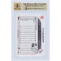 Max Scherzer New York Mets Autographié 2022 Topps Mise à jour Photo Variation #US1 Beckett Fanatics Witnessed Authenticated /10 Card avec l'inscription "Mad Max