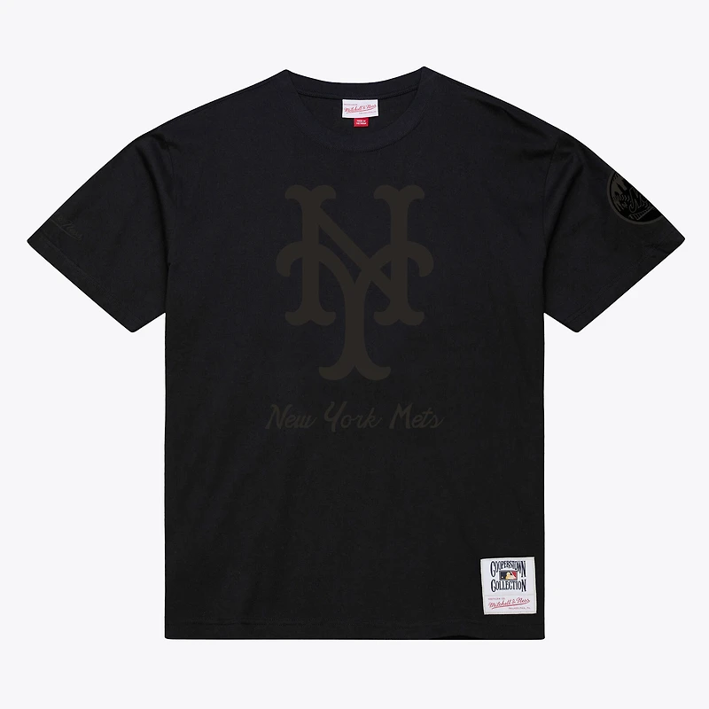 T-shirt noir Mitchell & Ness New York Mets Cooperstown Collection Phantom pour homme