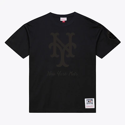 Men Mitchell & Ness Black New York Mets Cooperstown Collection Phantom T-Shirt