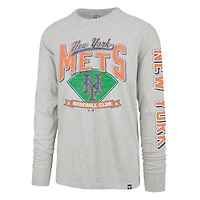 T-shirt à manches longues Franklin gris vieilli pour homme, modèle Big & Tall, des Mets de New York, '47