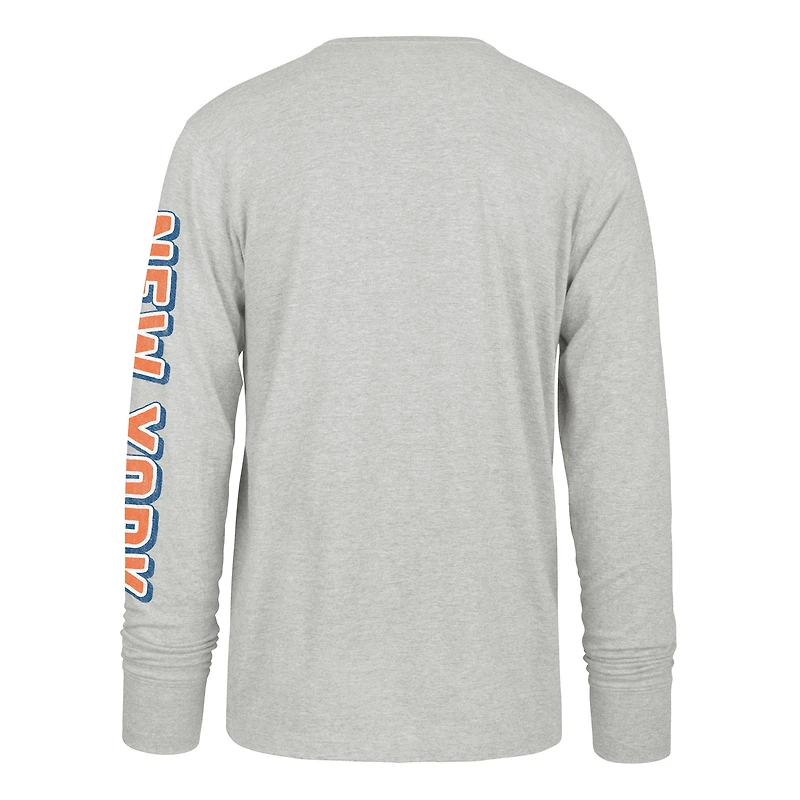 Men's '47  Gray New York Mets Big & Tall Distressed Franklin Long Sleeve T-Shirt