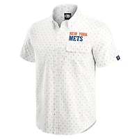 Chemise boutonnée imprimée crème pour homme de la collection Darius Rucker par Fanatics, New York Mets