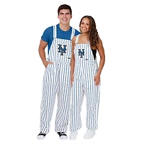 Men's FOCO  White New York Mets Pinstripe Bib Overalls