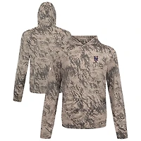 Men's Levelwear  Tan New York Mets Insignia Lightweight Long Sleeve Hooded T-Shirt
