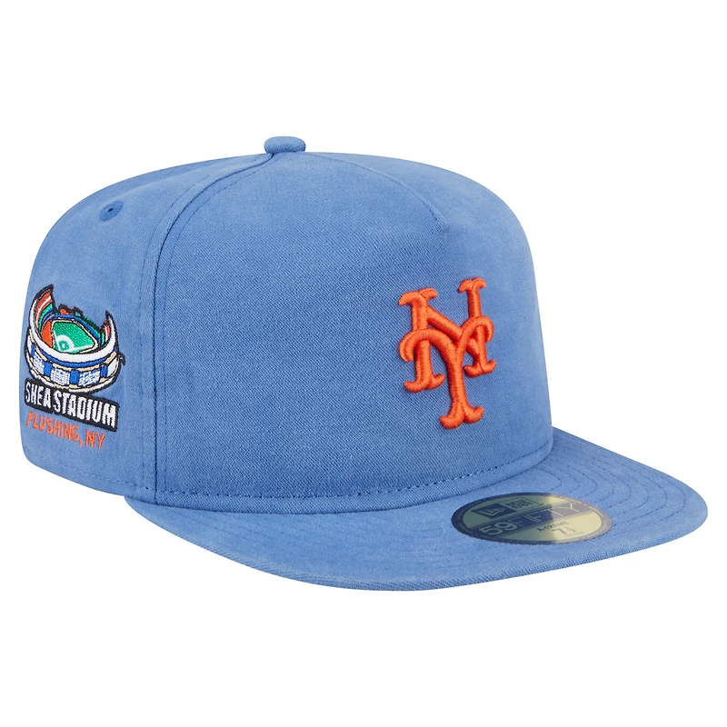 Men's New Era  Blue New York Mets Championship Side Flag A-Frame 59FIFTY Fitted Hat