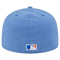 Casquette ajustée New Era 59FIFTY bleue York Mets Championship Side Flag pour homme