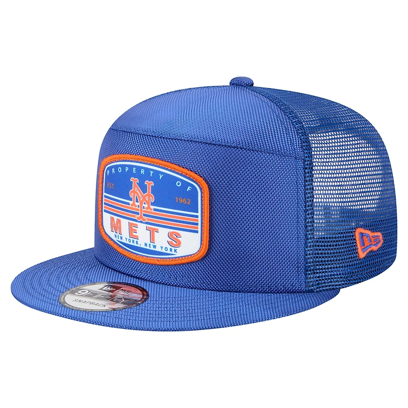 Casquette Snapback 9FIFTY Trucker à panneau fendu New Era Royal New York Mets pour homme
