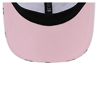 Casquette extensible à bouton-pression New Era blanche New York Mets Flamingo 9SEVENTY à dos en maille pour homme