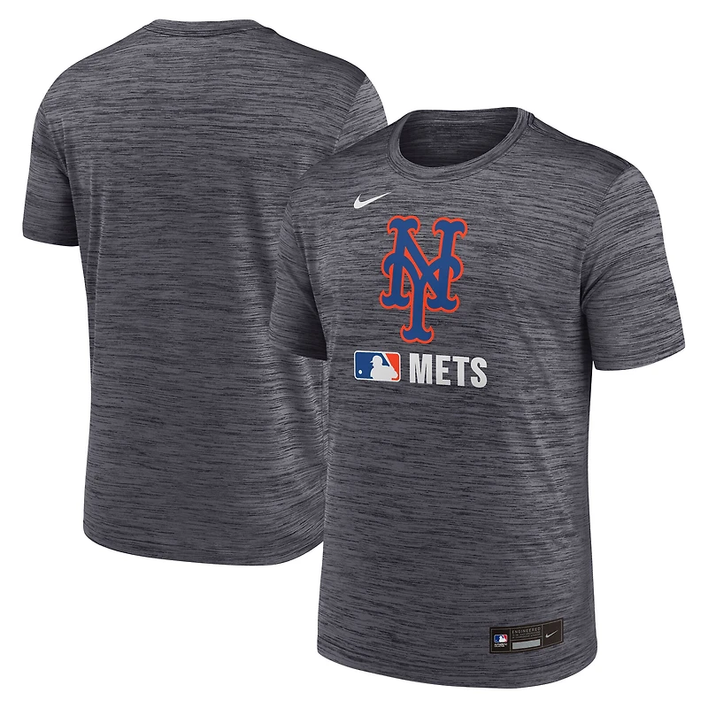 T-shirt Nike noir pour homme New York Mets Authentic Collection Velocity Dri-FIT