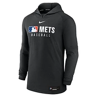 Men's Nike  Heather Black New York Mets Authentic Collection Tri-Blend Dri-FIT Hoodie