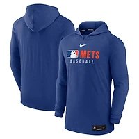 Men's Nike  Heather Royal New York Mets Authentic Collection Tri-Blend Dri-FIT Hoodie