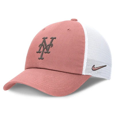 Men's Nike Pink/White New York Mets Club Power Mesh Trucker Adjustable Hat