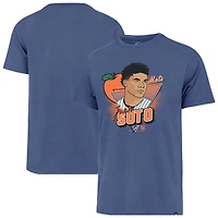 T-shirt de joueur caricature grand et des Mets New York avec le profil Juan Soto Royal pour hommes