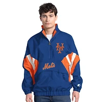 Men's Starter  Royal New York Mets Cooperstown Chief Half-Zip Pullover