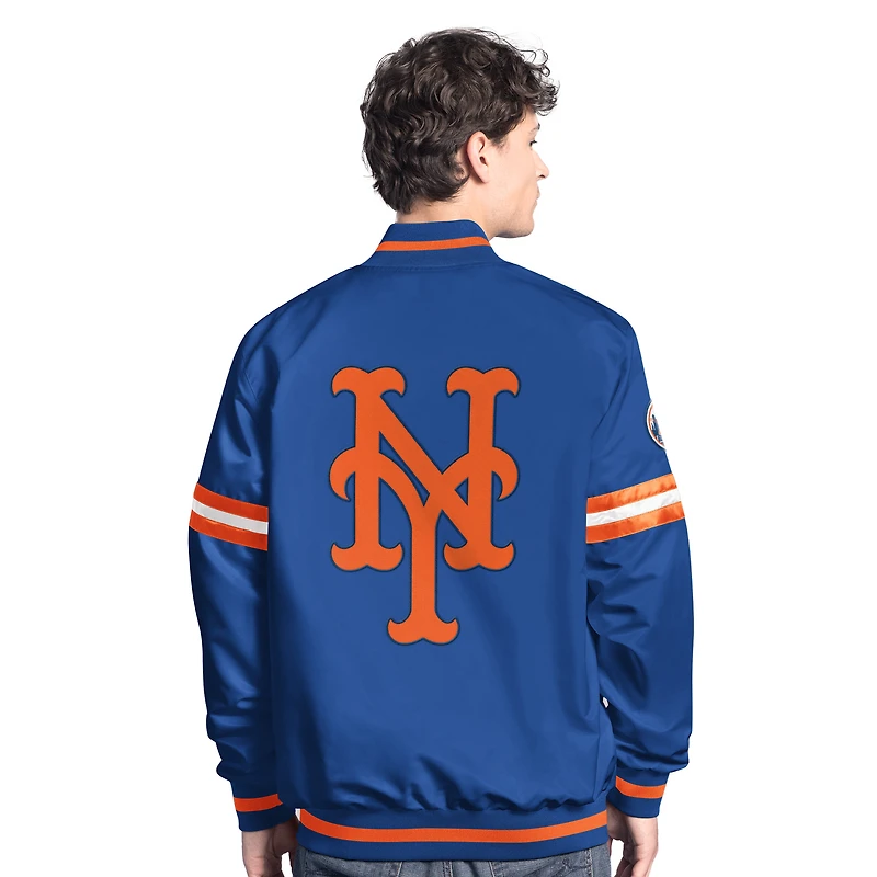 Men's Starter Royal New York Mets Scout Full-Snap Varsity Jacket
