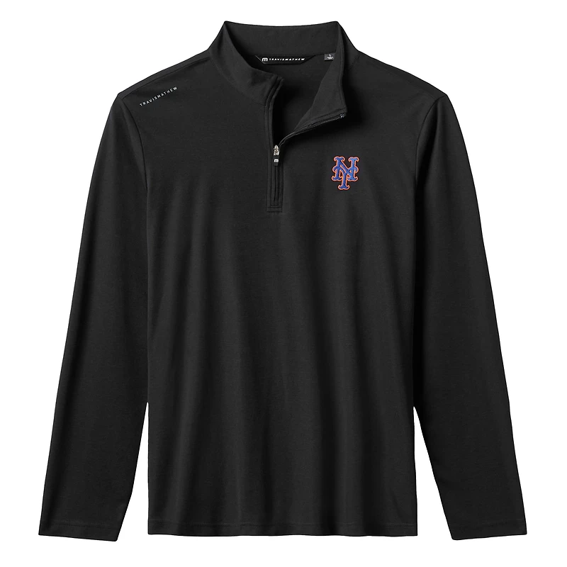 Pull à glissière quart de tour tri-blend noir New York Mets Time to Tailgate pour homme TravisMathew