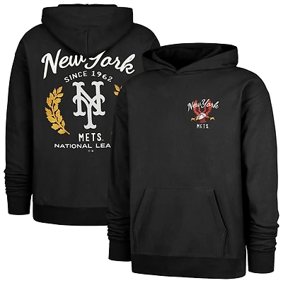 Men's '47 Black New York Mets Souvenir Laurels Foundation Hoodie