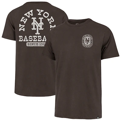 Men's '47 Brown New York Mets Back Canyon Franklin T-Shirt