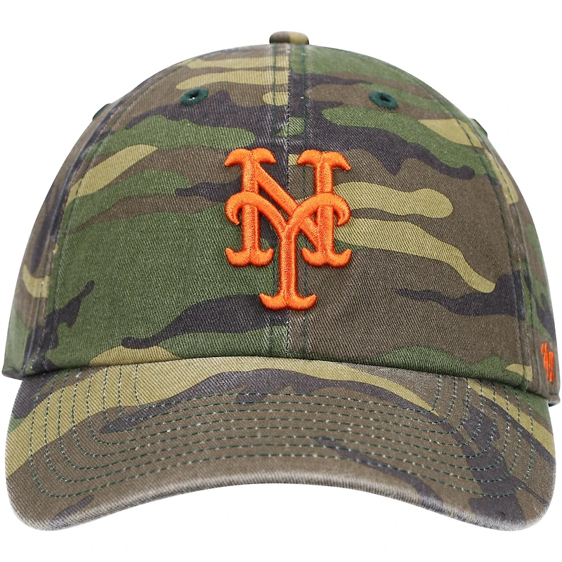 Men's '47 Camo New York Mets Team Clean Up Adjustable Hat