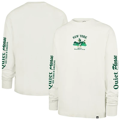 Men's '47  Cream New York Mets Quiet Please Foundation Long Sleeve T-Shirt
